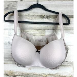 Cacique Women’s Plus 40DDD Light Gray Lace Smooth Lined Underwire Balconette Bra